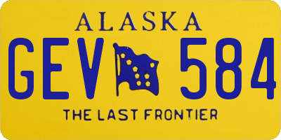 AK license plate GEV584