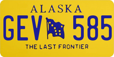 AK license plate GEV585