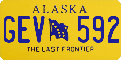 AK license plate GEV592