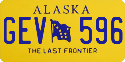 AK license plate GEV596