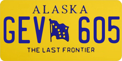 AK license plate GEV605