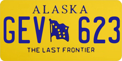 AK license plate GEV623
