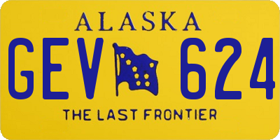 AK license plate GEV624