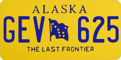 AK license plate GEV625