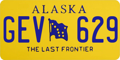AK license plate GEV629