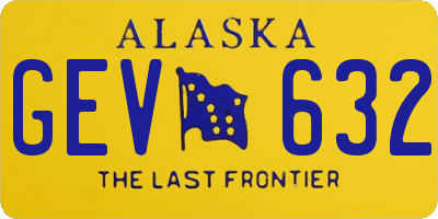 AK license plate GEV632