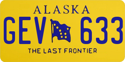 AK license plate GEV633