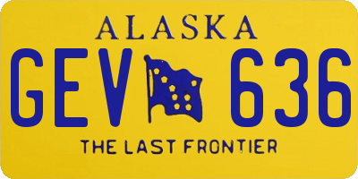 AK license plate GEV636