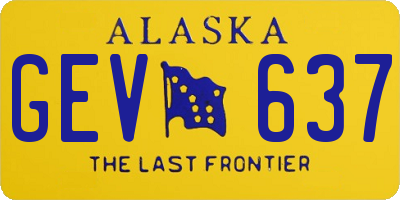 AK license plate GEV637
