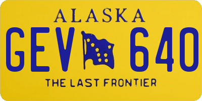 AK license plate GEV640