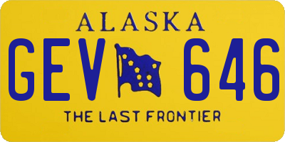 AK license plate GEV646