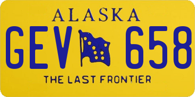 AK license plate GEV658