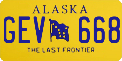 AK license plate GEV668