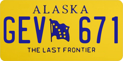 AK license plate GEV671