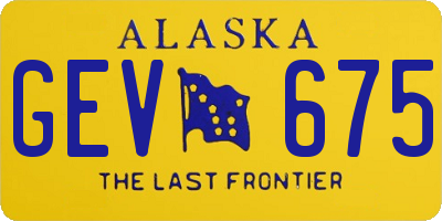 AK license plate GEV675