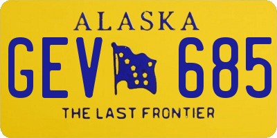 AK license plate GEV685
