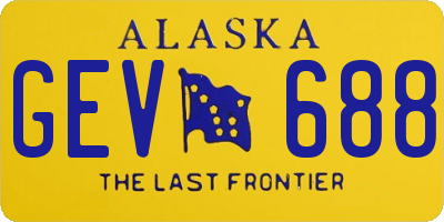 AK license plate GEV688