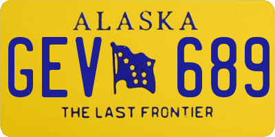 AK license plate GEV689