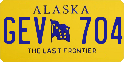 AK license plate GEV704