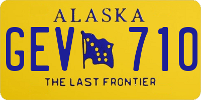 AK license plate GEV710