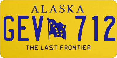 AK license plate GEV712