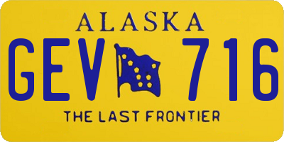 AK license plate GEV716