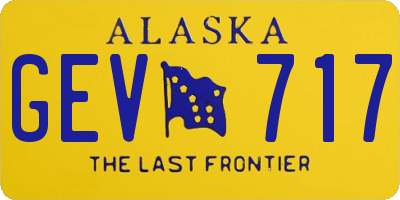 AK license plate GEV717