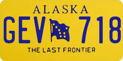 AK license plate GEV718