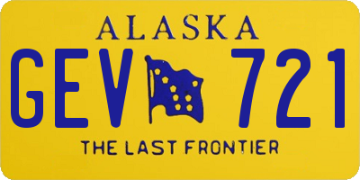 AK license plate GEV721
