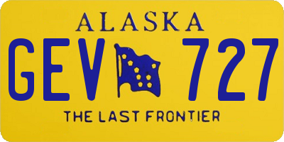 AK license plate GEV727
