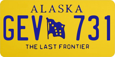 AK license plate GEV731