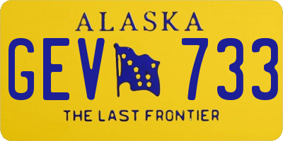 AK license plate GEV733