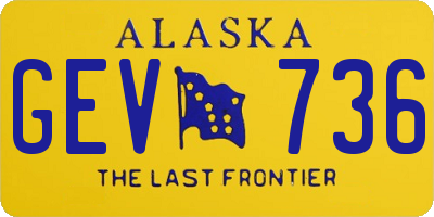 AK license plate GEV736