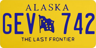 AK license plate GEV742