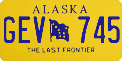 AK license plate GEV745