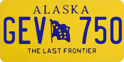 AK license plate GEV750