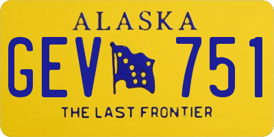 AK license plate GEV751