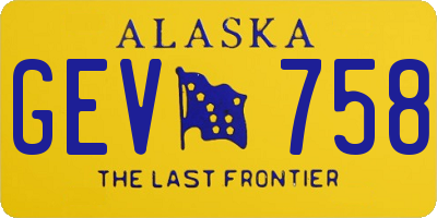 AK license plate GEV758