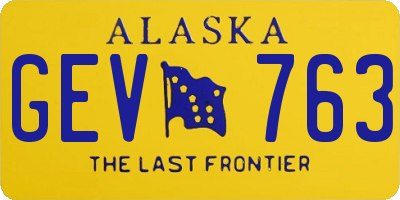 AK license plate GEV763