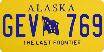 AK license plate GEV769