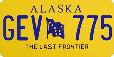 AK license plate GEV775