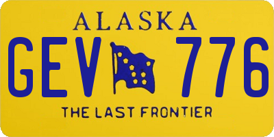 AK license plate GEV776