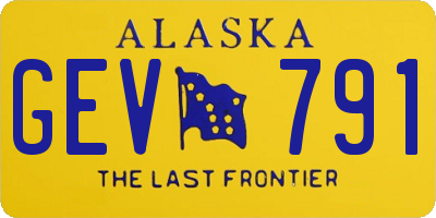 AK license plate GEV791