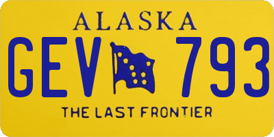 AK license plate GEV793