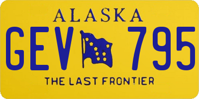 AK license plate GEV795