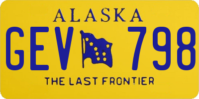 AK license plate GEV798
