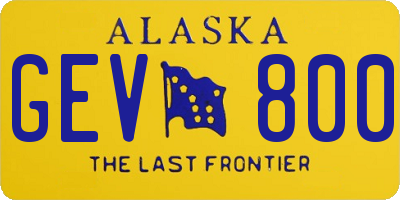 AK license plate GEV800