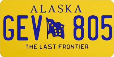 AK license plate GEV805