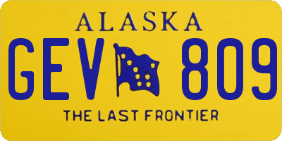 AK license plate GEV809