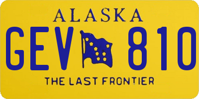 AK license plate GEV810